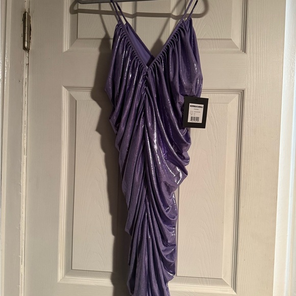 Norma Kamali Diana Slip Mini Ruched Spaghetti Strap Dress Large - Picture 3 of 4